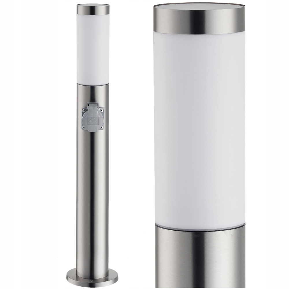 Okrúhly stĺp osvetlenia SuperLED E27, 65 cm, strieborný